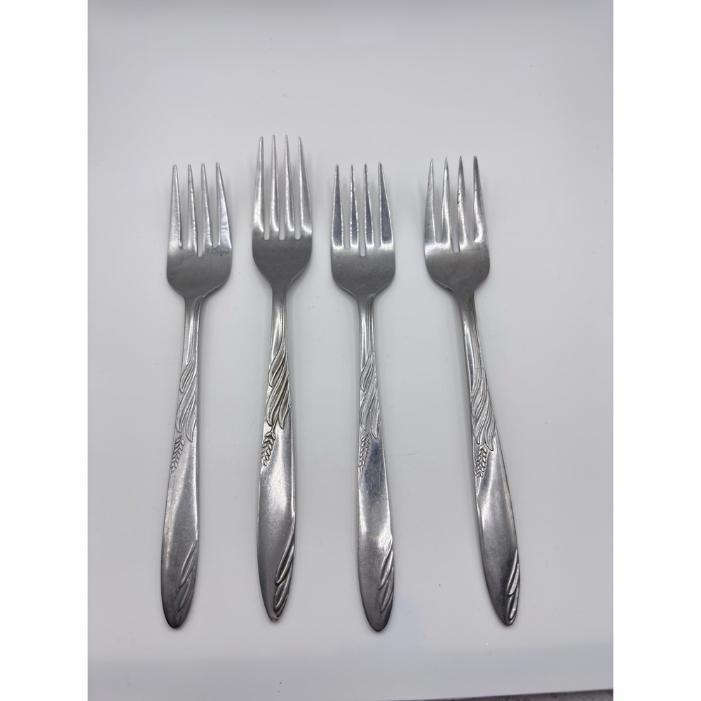 Eventide Stainless Steel Fork Set 4pcs Japan Floral Handle Pattern Silver